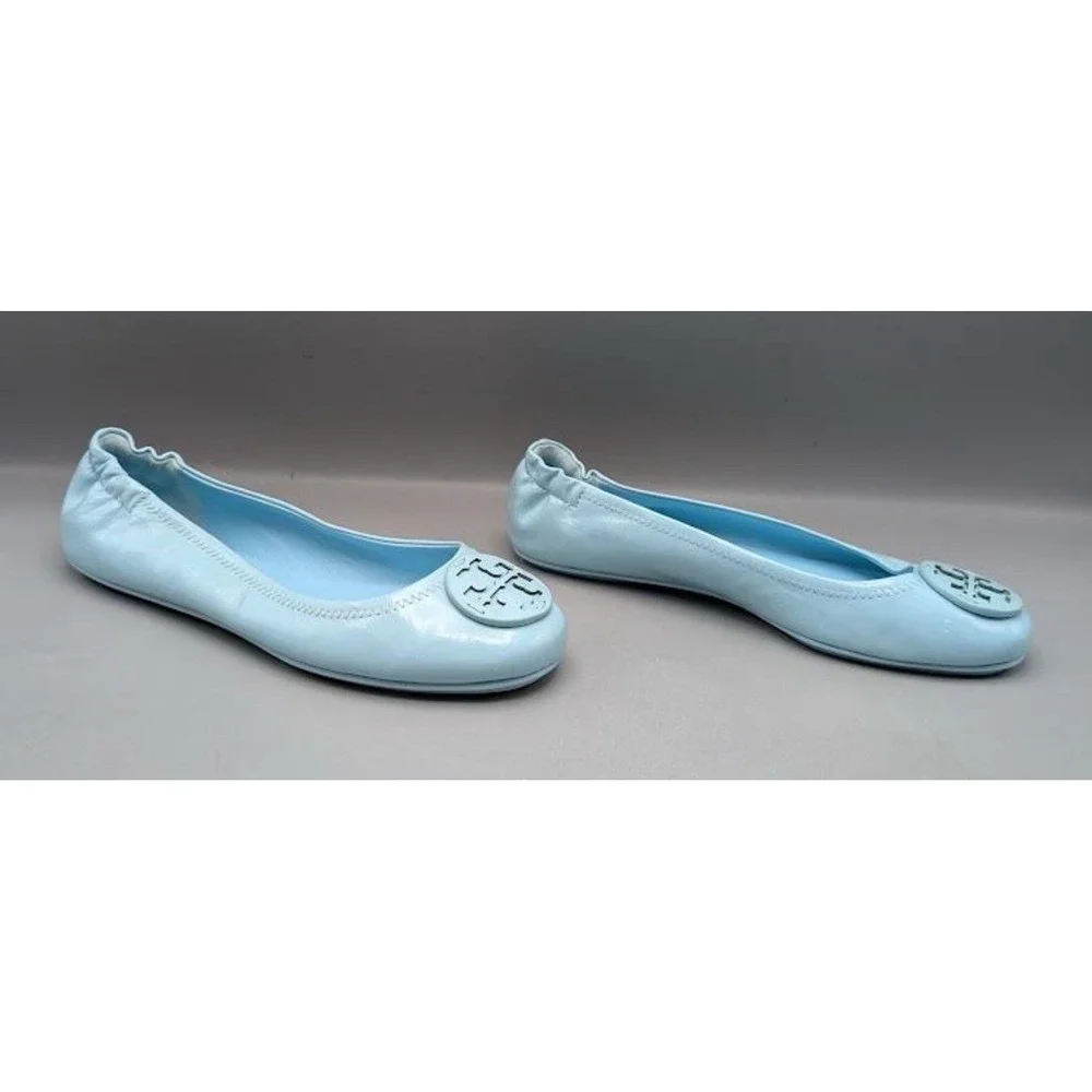 Tory Burch Baby Blue Patent Leather‎ Ballet Flats Size 7.5